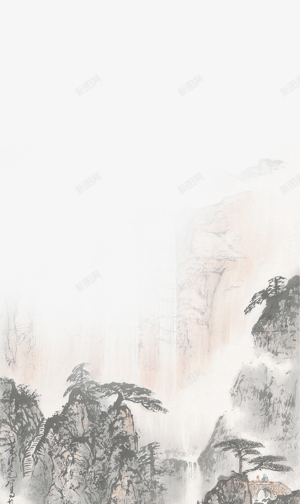 彩色渐变山水绘画png免抠素材_88icon https://88icon.com 传统 商务 山水 山水条纹 彩色 渐变 线稿 绘画