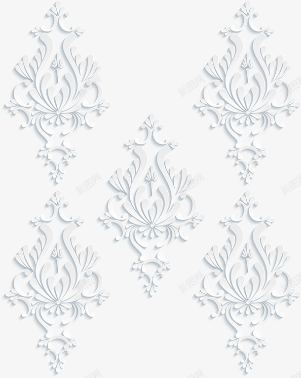 卡通白色立体花纹png免抠素材_88icon https://88icon.com 卡通底纹 欧式花纹 白色花纹 立体花纹 背景装饰