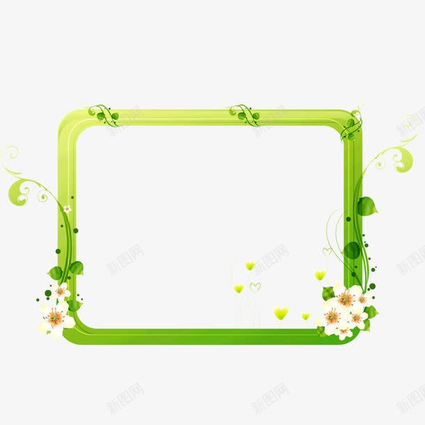 小清新方形框字牌留言png免抠素材_88icon https://88icon.com 字牌 小清新 框 植物素材 绿色花卉 绿色藤蔓