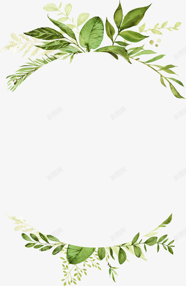 淡雅的手绘绿色植物边饰png免抠素材_88icon https://88icon.com 手绘 植物 淡雅 绿色 边饰