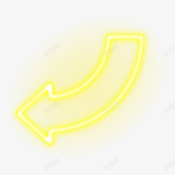 黄色霓虹灯箭头png免抠素材_88icon https://88icon.com 箭头 霓虹灯 黄色