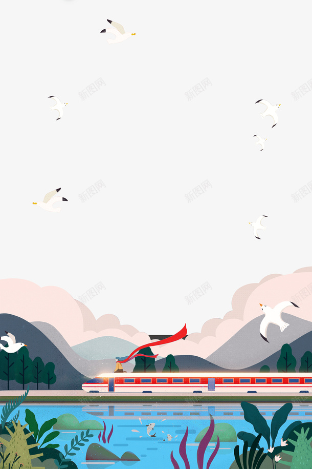 猪年春运回家的火车背景png免抠素材_88icon https://88icon.com 回家 回家过年 春运 春运火车 猪年