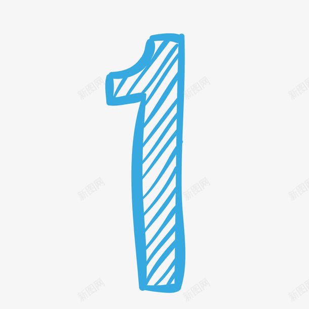 蓝色线条绘画数字1png免抠素材_88icon https://88icon.com 手绘1 数学 水墨 线条 绘画 蓝色的 阿拉伯数字