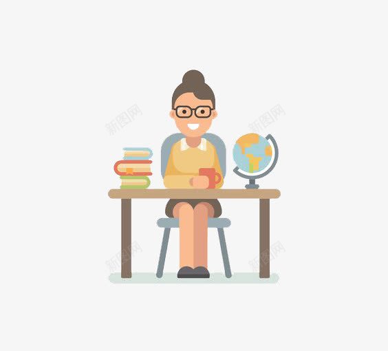 扁平化女孩插画png免抠素材_88icon https://88icon.com 地球仪 大学生 女学生 女孩 小女孩 白领 职场 读书