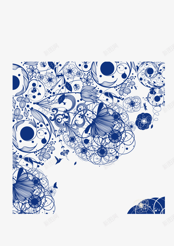 蓝色欧式花纹矢量图eps免抠素材_88icon https://88icon.com 免抠下载 大图 彩色 手绘 花纹 蓝色 高清 矢量图