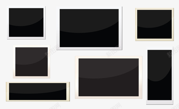 黑白手绘几何相片纸png免抠素材_88icon https://88icon.com 几何方形 填色练习 照片 相框 相片纸 相片边框 胶片相框 边框 黑白手绘