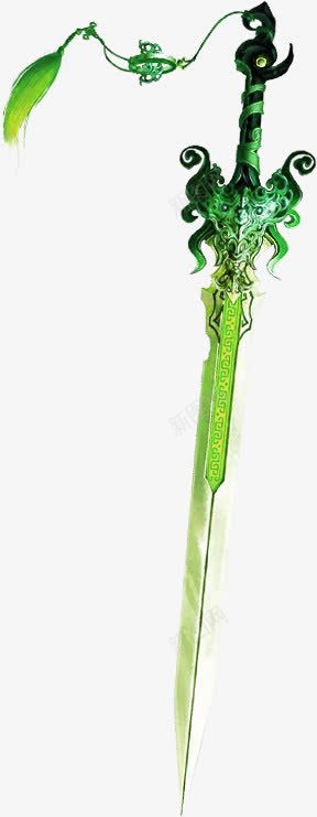古风宝剑剑穗png免抠素材_88icon https://88icon.com 剑柄 剑穗 古风 游戏 青色宝剑