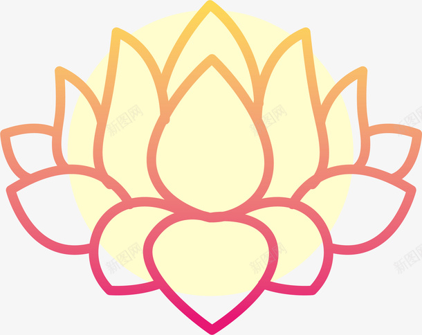 艺术莲花png免抠素材_88icon https://88icon.com 创意 剪影时尚 模型 渐变 花朵 莲花图腾 鲜花