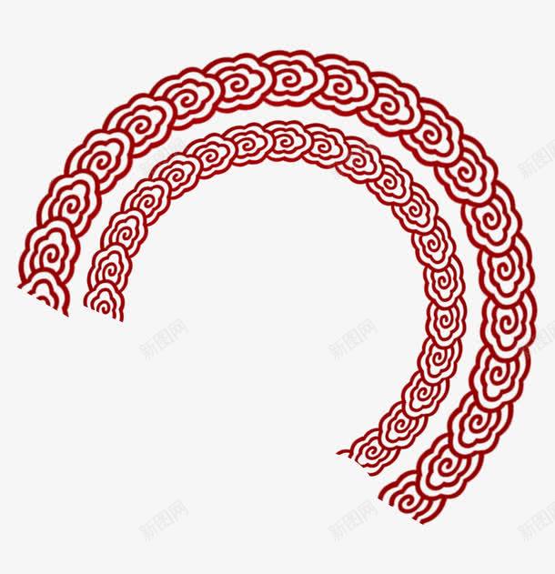 棕色半圆祥云边框png免抠素材_88icon https://88icon.com 半圆形 棕色 祥云 边框