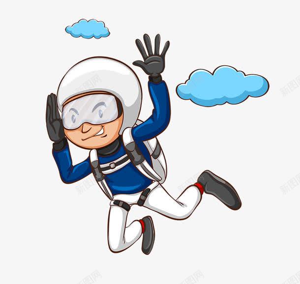 卡通跳伞员png免抠素材_88icon https://88icon.com 卡通 天空 白云 空中 蓝天 跳伞 飞机 高空