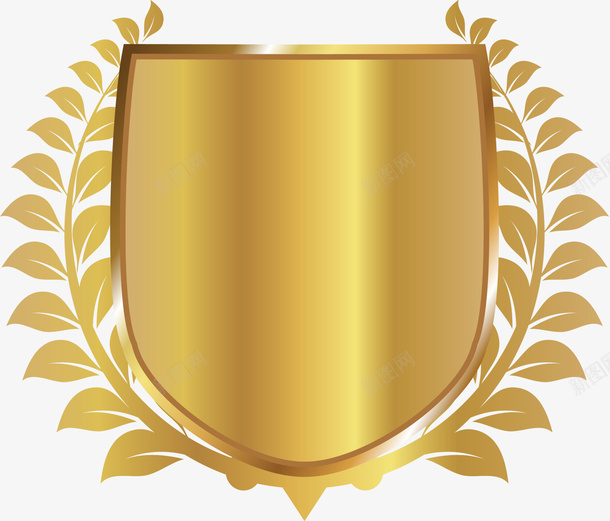 金色植物徽章png免抠素材_88icon https://88icon.com 勋章 大气 尊贵 徽章 招牌 植物 装饰图案 金色