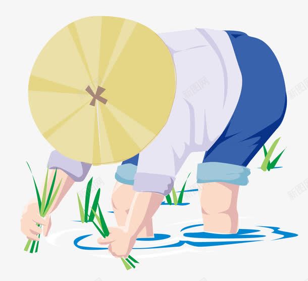 插水稻的农民png免抠素材_88icon https://88icon.com 农作物 农民 大米 插水稻的农民 水稻 矢量农民 矢量水稻