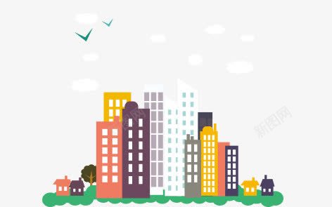 城市风景png免抠素材_88icon https://88icon.com 剪纸 建筑 彩色卡通 装饰 魅力城市