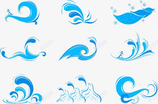 蓝色水波水滴png免抠素材_88icon https://88icon.com 冲浪 水波 水滴 河水 波浪 波纹 海洋 蓝色