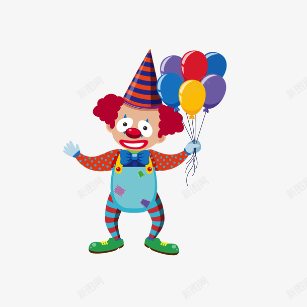 卡通可爱的小丑和气球矢量图ai免抠素材_88icon https://88icon.com PNG小丑 joker 小丑 小丑PNG 小丑joker 杂技 杂技表演 气球 气球PNG 矢量图 表演 表演小丑