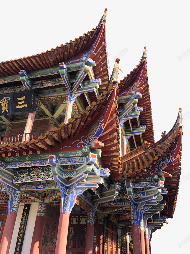 郑和公园三宝楼古代亭台楼宇png免抠素材_88icon https://88icon.com 中国风 亭子 古代 屋檐