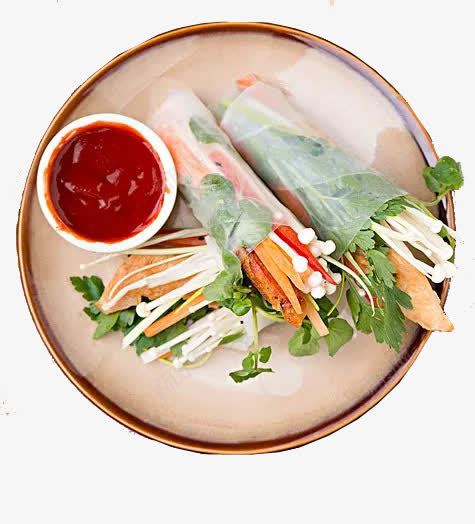 传统春卷小吃png免抠素材_88icon https://88icon.com 中餐 小吃 春卷 美食 蔬菜 酱料 饮食文化 香菇肉片