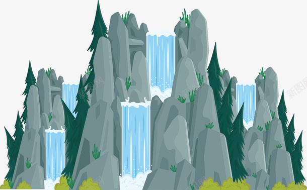 人造花园假山瀑布png免抠素材_88icon https://88icon.com 假山 假山瀑布 瀑布 矢量png 花园假山 花园瀑布