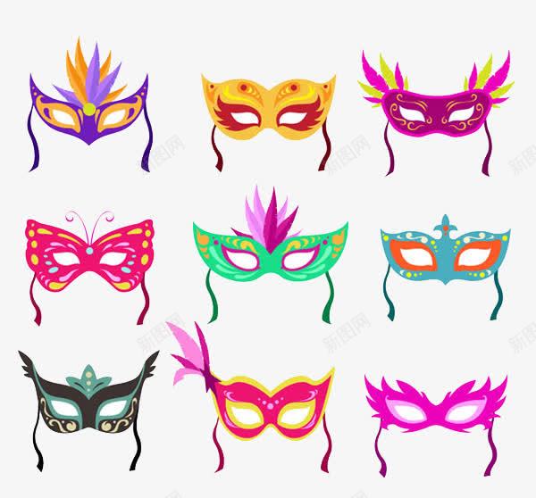 各式面具png免抠素材_88icon https://88icon.com 卡通几何面具 晚会面具 面部遮挡物品