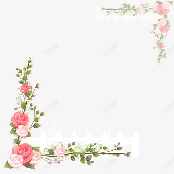 粉色玫瑰花花框png免抠素材_88icon https://88icon.com 图形框 垂花 底纹花框 爱情 玫瑰花 玫瑰花线框 粉色 粉色线框 节日 贺卡 边框