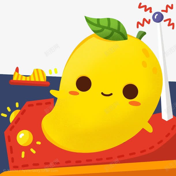 卡通芒果png免抠素材_88icon https://88icon.com 卡通芒果 水果 芒果 黄色