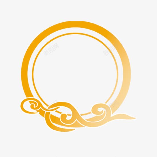 金色圆形装饰png免抠素材_88icon https://88icon.com 圆形 祥云 装饰 金色