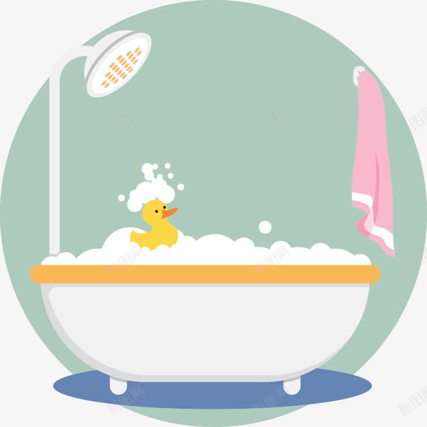 简约卡通浴缸png免抠素材_88icon https://88icon.com 卡通 幼儿 泡泡浴 洗澡泡沫
