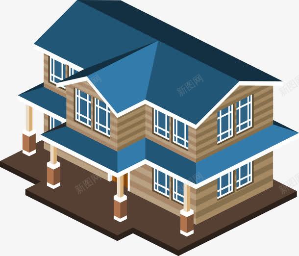 房屋模型png免抠素材_88icon https://88icon.com 别墅 办公室 屋子 展示 房地产 房子 楼房 模型 立体 蓝色房子 连排别墅