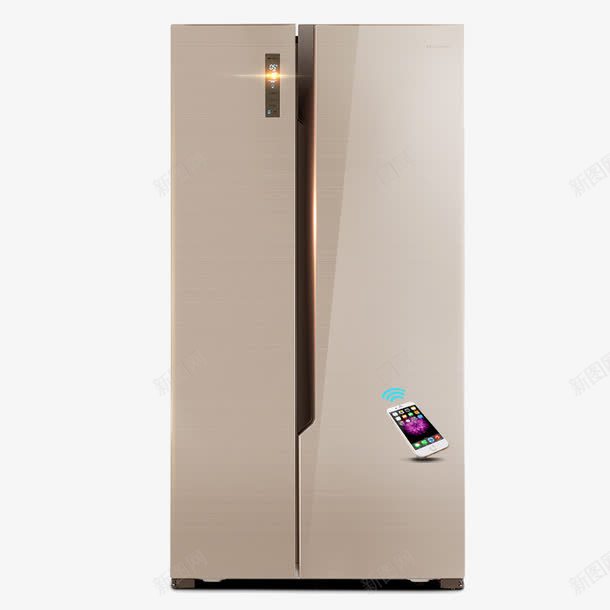 海信香槟金双开门冰箱png免抠素材_88icon https://88icon.com Hisense海信 产品实物 双开门冰箱 大容量对开门冰箱 家用电器 智能变频 香槟金双开门冰箱