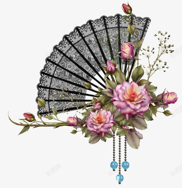 彩色春天扇子花朵png免抠素材_88icon https://88icon.com 彩色 扇子 春天 花朵