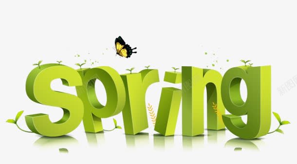 绿色春日字母蝴蝶飞舞png免抠素材_88icon https://88icon.com 字母 春日 绿色 蝴蝶 飞舞