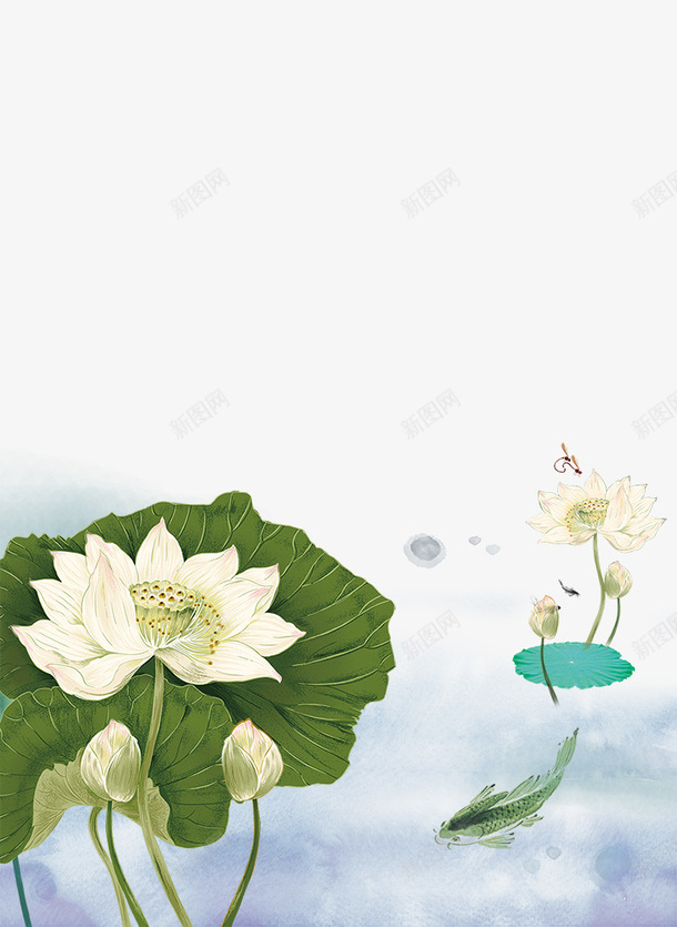 冰爽夏日荷花手绘装饰psd免抠素材_88icon https://88icon.com 冰爽夏日 冰爽节 原创 唯美 唯美海报 夏日荷花 手绘 插画 海报 荷塘月色 荷花