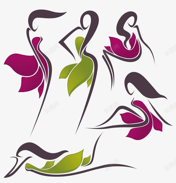线条女性png免抠素材_88icon https://88icon.com 女性 抽象 曲线 线条 花卉