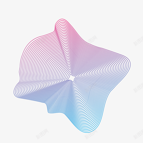红蓝渐变卡通线条png免抠素材_88icon https://88icon.com 卡通线条 活动装饰 红蓝渐变 背景装饰