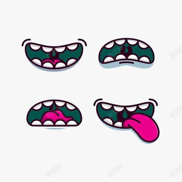 卡通嘴部png免抠素材_88icon https://88icon.com 卡通素材 可爱 吐舌头 呐喊 哀伤 嘴巴 大叫 开怀大笑 牙齿