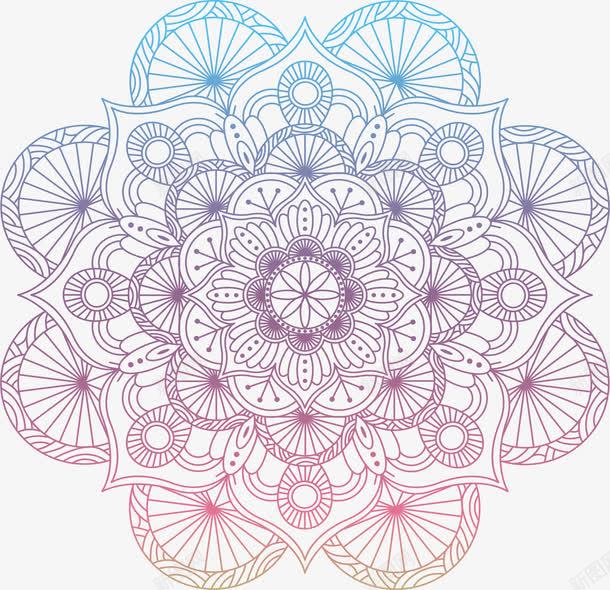渐变色浮雕花纹png免抠素材_88icon https://88icon.com 曼荼罗图案 曼陀罗 浮雕花 渐变色 矢量素材 镂空花纹