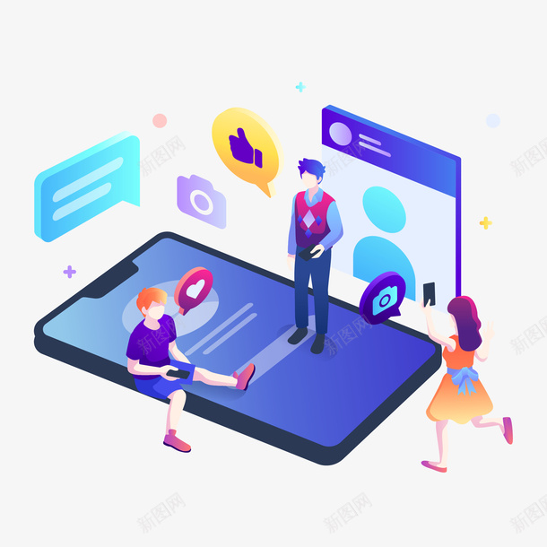 创意社交平台png免抠素材_88icon https://88icon.com 创意 平台 矢量创意 矢量平台 社交