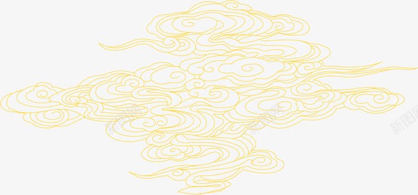 中国风云png免抠素材_88icon https://88icon.com 中国风 祥云 黄色