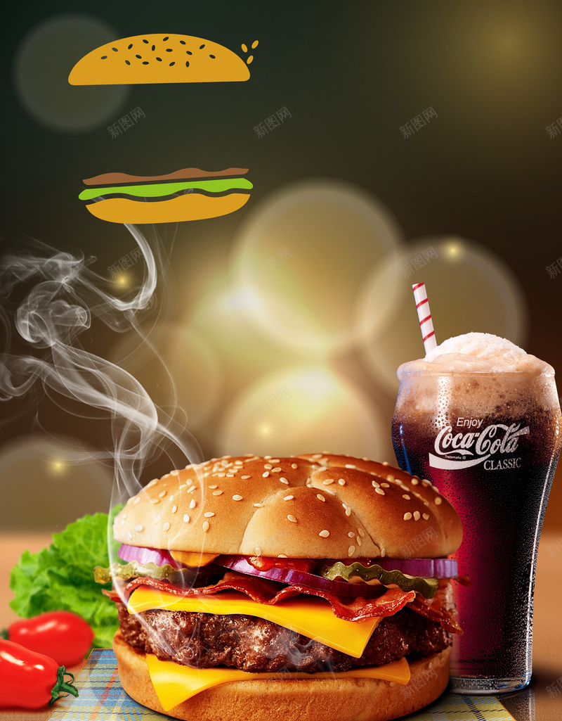 美味汉堡海报PSD背景psd设计背景_88icon https://88icon.com PSD背景 可乐 汉堡包 汉堡团购 汉堡宣传单 汉堡海报 海报 美味汉堡 美食