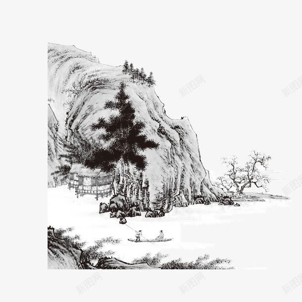 中国风水墨山水画背景png免抠素材_88icon https://88icon.com 中国风 山水画 水墨 素材 背景