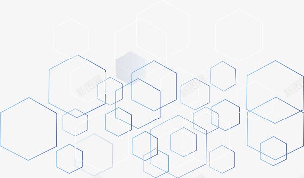 蓝色多边形png免抠素材_88icon https://88icon.com 几何 多边形 背景装饰 蓝色