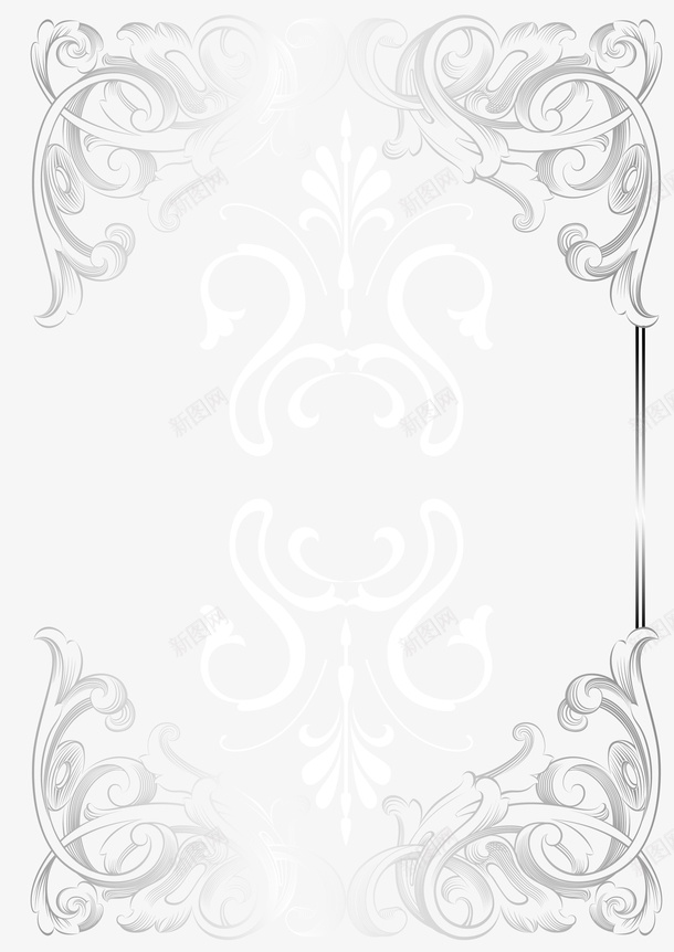欧式银色边框矢量图eps免抠素材_88icon https://88icon.com 欧式 矢量边框 银色 矢量图