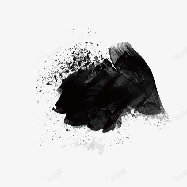 黑色墨点png免抠素材_88icon https://88icon.com 书法 传统 分析 墨点 泼洒的墨点 渐变 笔刷 黑色