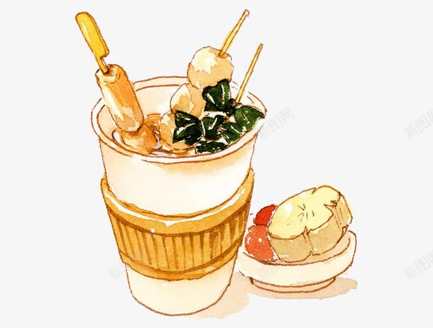 关东煮手绘png免抠素材_88icon https://88icon.com 串串 关东煮 手绘 美食