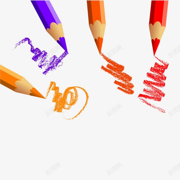 彩色铅笔png免抠素材_88icon https://88icon.com 卡通手绘 彩色 画画 画笔 美术用笔 铅笔