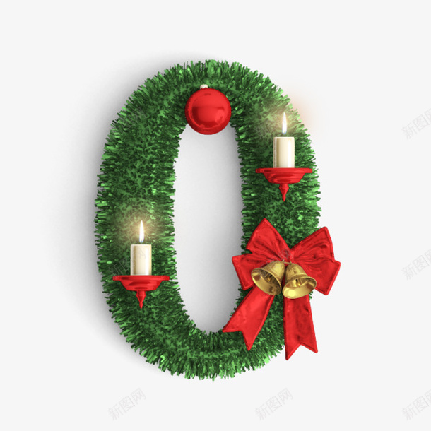 圣诞数字0png免抠素材_88icon https://88icon.com 圣诞 数字 素材 节日