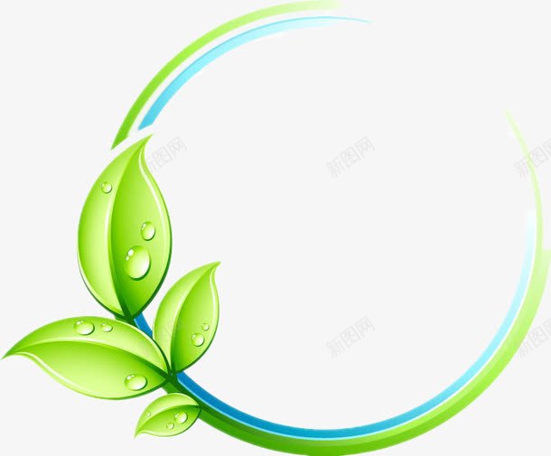 绿色环形二维码边框png免抠素材_88icon https://88icon.com 二维码 清新 环保 绿叶 边框