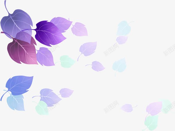紫色渐变梦幻树叶png免抠素材_88icon https://88icon.com 树叶 梦幻 渐变 紫色