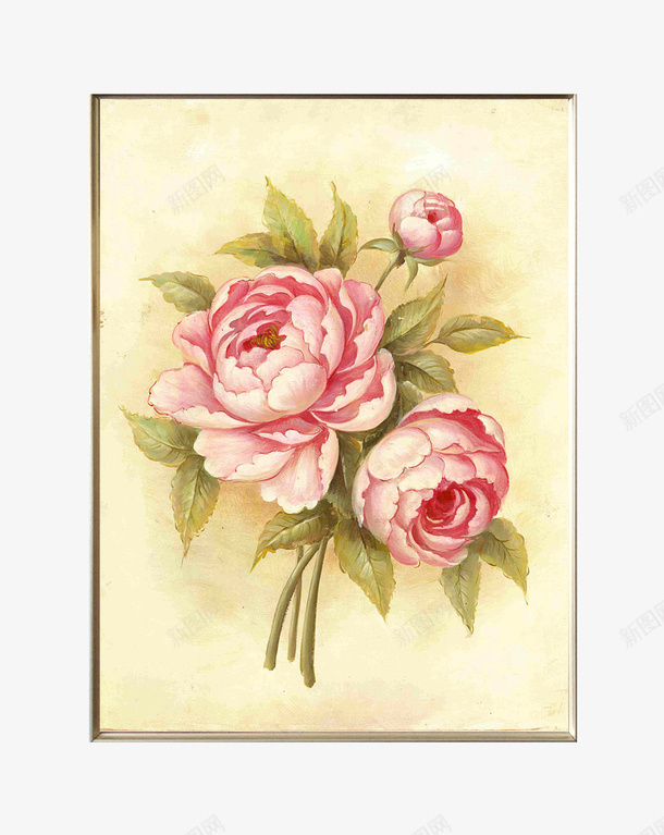 植物装饰画png免抠素材_88icon https://88icon.com 家具家居 油画植物 盛放 绿叶 花卉 装饰