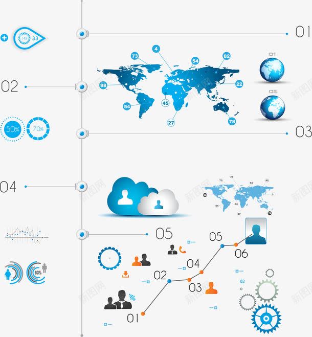 PPTPPT元素PPT模板png免抠素材_88icon https://88icon.com 上升线 商务讲解 年表 时间线 时间轴 立体 阶梯线